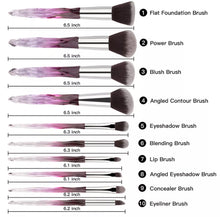 (15) Piece Set Diamond Handle Makeup Brush Set